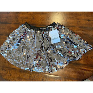 Rachel Parcell - Girls Sequin Pull On Skirt - Silver, Size 4